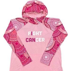 LuLaRoe Paisley BCA Amber Breast Cancer‎ Awareness Hoodie Pullover Lightweight